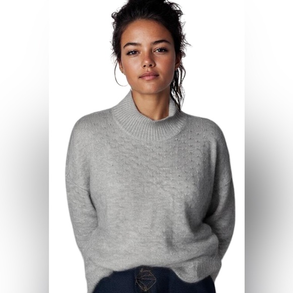 FAT FACE REBEKAH Long Line Jumper Sweater Light Gray Recycled Fabrics Sz 6 NWT - Picture 3 of 16